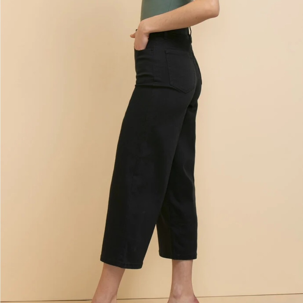 Ricki’s Winona high rise wide leg crop jeans black size 0 - Picture 2 of 4